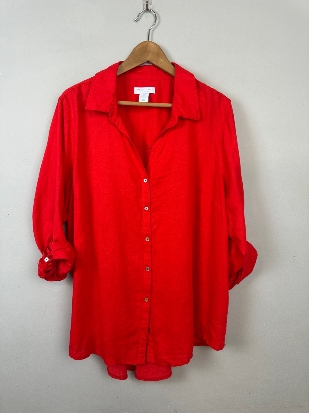 Martha Stewart Collection Plus Size 2x Linen Button Up Top Martha Stewart Collection Plus Size 2x Linen Button Up Top